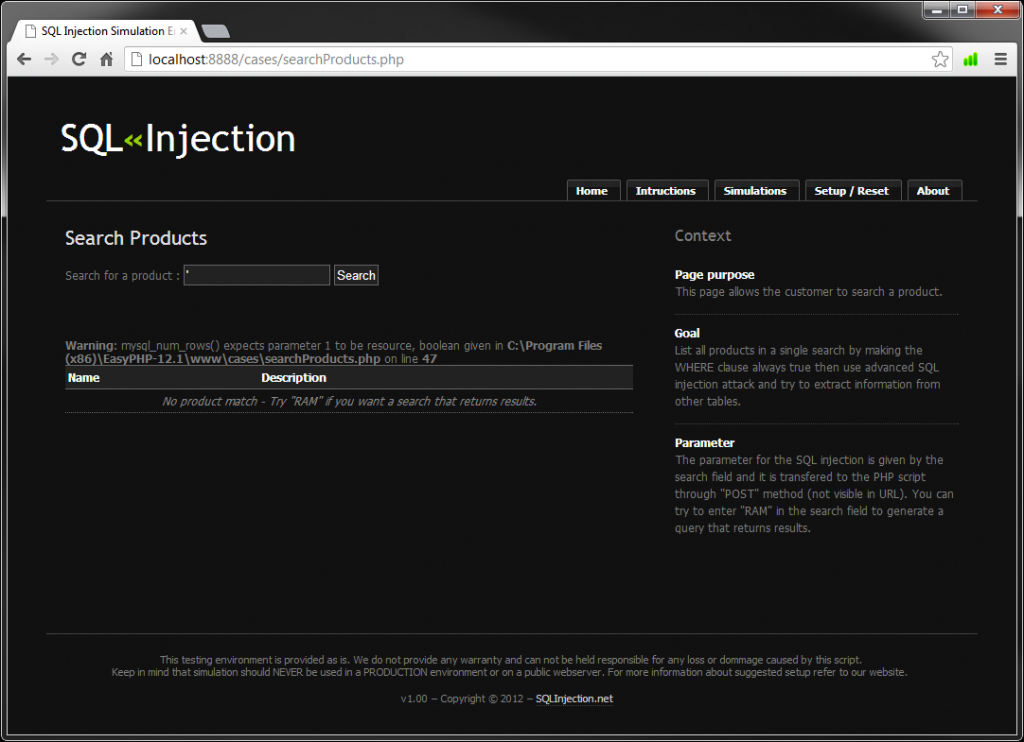 Using Database Errors for SQL Injection Attacks